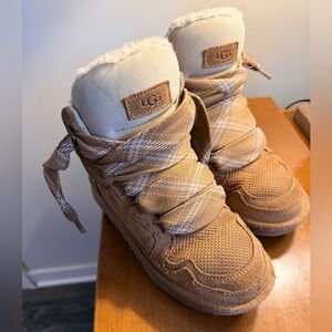 UGG Tan Lace-Up Boots